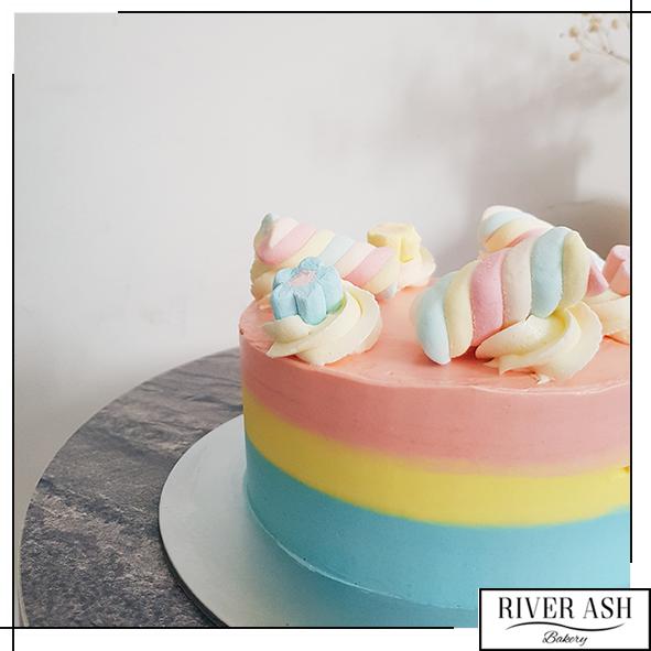 Pastel Cakes Singapore/Marshmallow cakes sg - River Ash Bakery